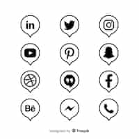 Vector gratuito set de logotipos de redes sociales