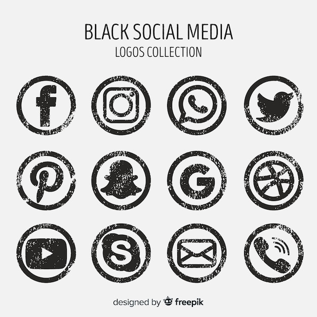 Vector gratuito set de logotipos de redes sociales