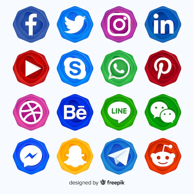 Set de logotipos de redes sociales
