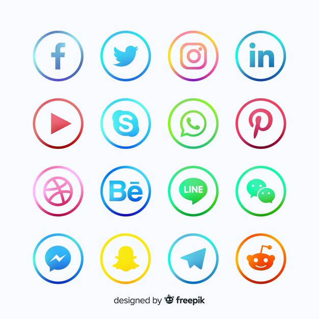 Set de logotipos de redes sociales