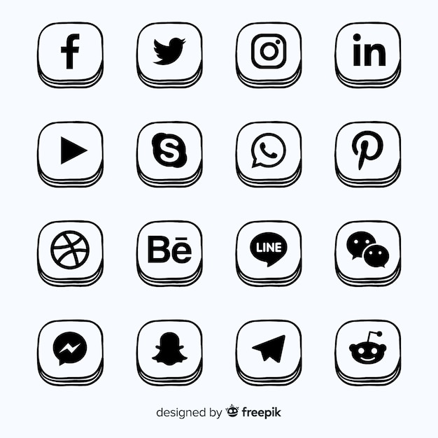 Vector gratuito set de logotipos de redes sociales