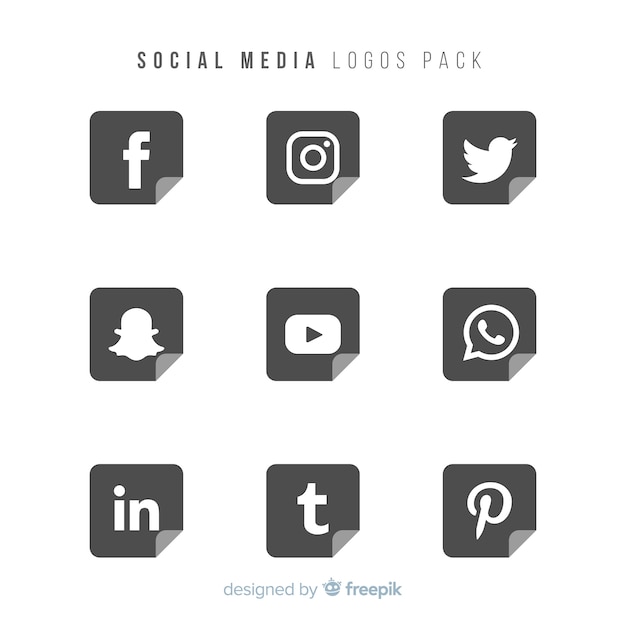 Vector gratuito set de logotipos de redes sociales