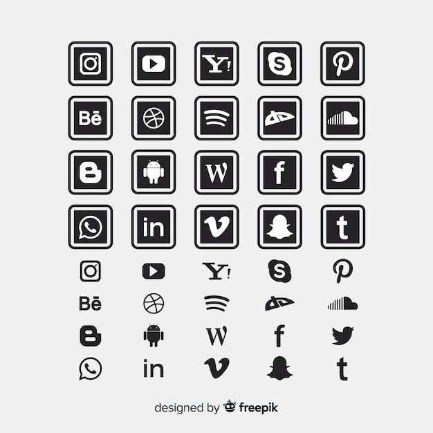 Vector gratuito set de logotipos de redes sociales