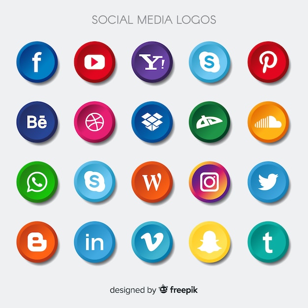 Set de logotipos de redes sociales