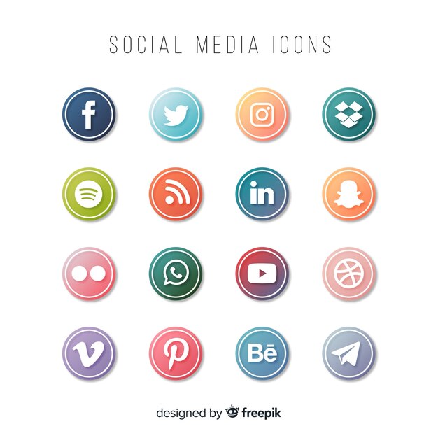 Set de logotipos de redes sociales