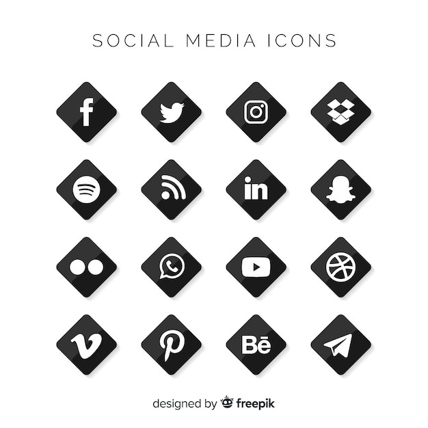 Vector gratuito set de logotipos de redes sociales