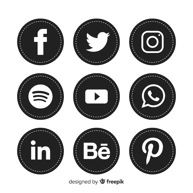 Vector gratuito set de logotipos de redes sociales