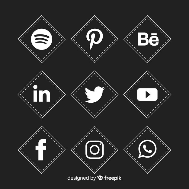 Set de logotipos de redes sociales
