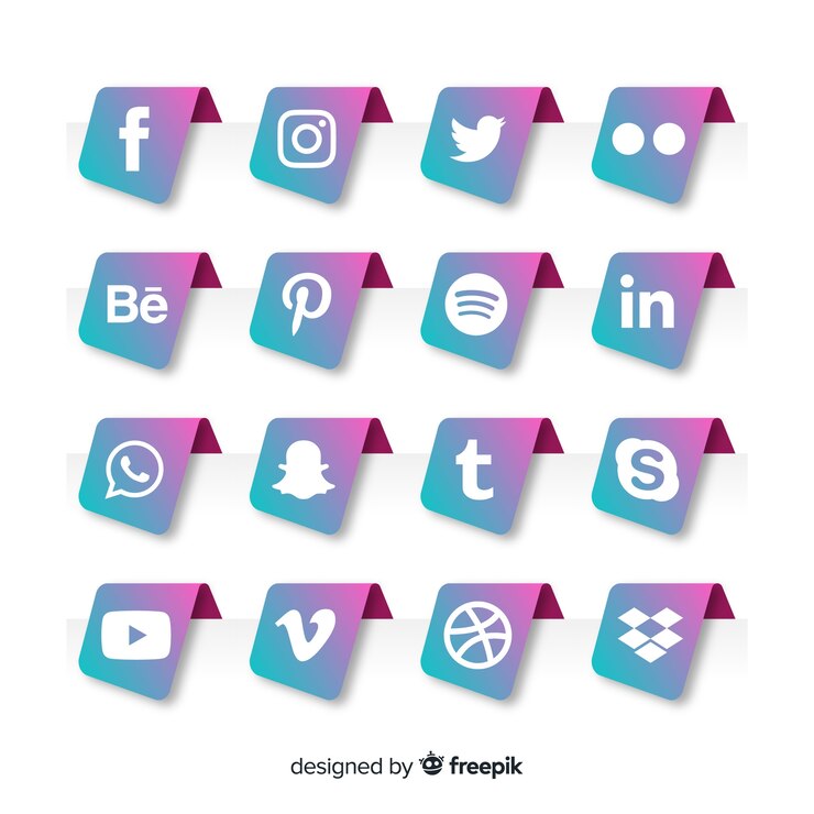 Vector gratuito set de logotipos de redes sociales