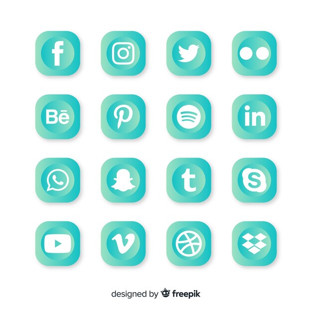 Vector gratuito set de logotipos de redes sociales