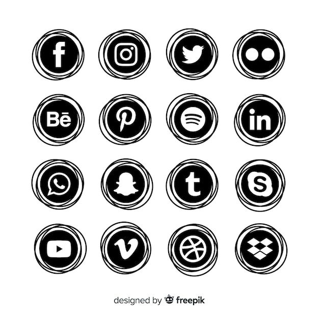 Set de logotipos de redes sociales