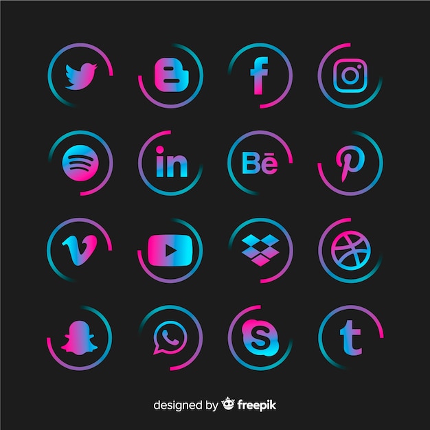 Set de logotipos de redes sociales