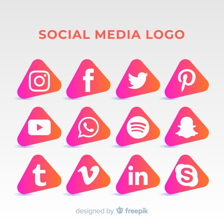Vector gratuito set de logotipos de redes sociales