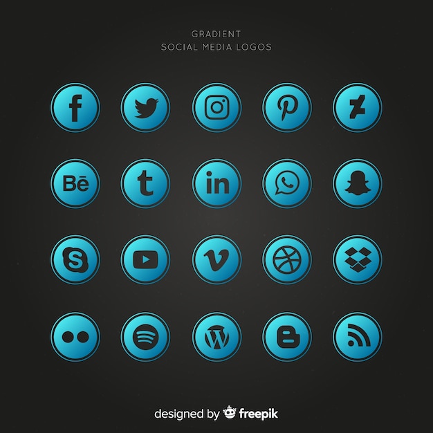 Vector gratuito set de logotipos de redes sociales