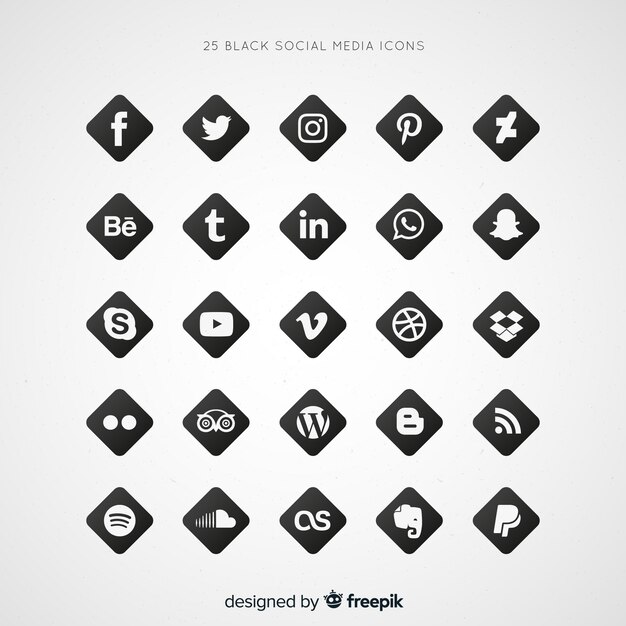 Set de logotipos de redes sociales