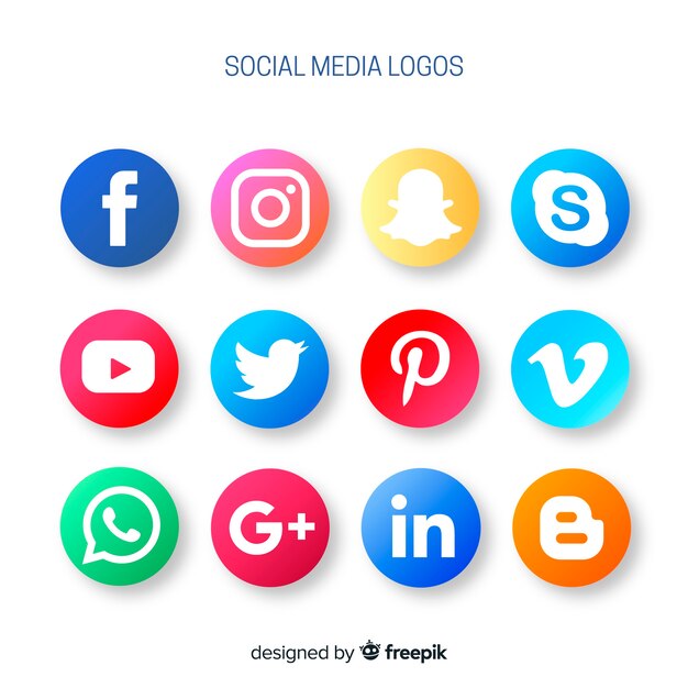 Set de logotipos de redes sociales