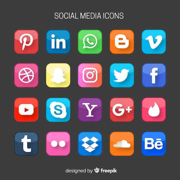 Vector gratuito set de logotipos de redes sociales