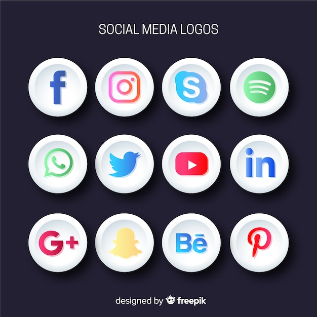 Vector gratuito set de logotipos de redes sociales