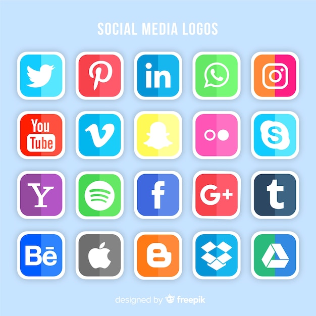 Vector gratuito set de logotipos de redes sociales