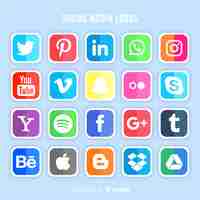 Vector gratuito set de logotipos de redes sociales