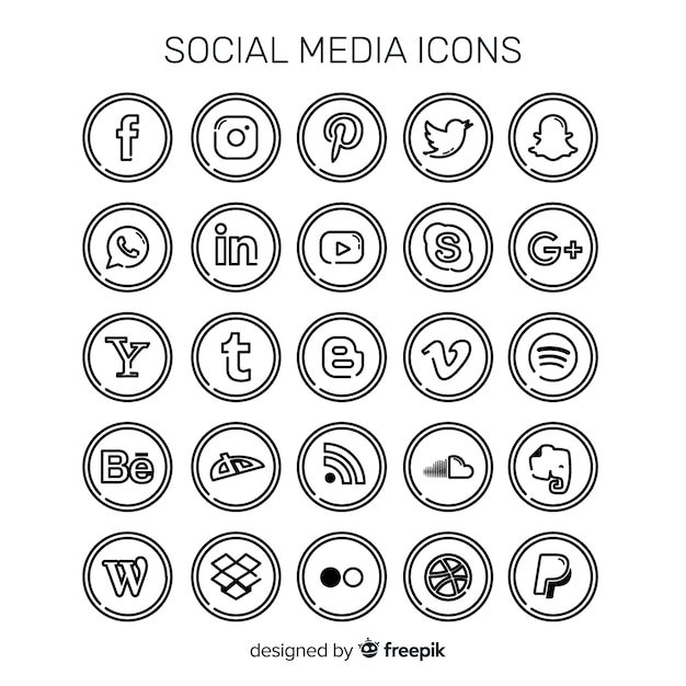 Set de logotipos de redes sociales