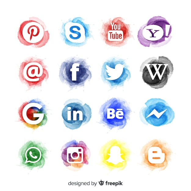 Vector gratuito set de logotipos de redes sociales