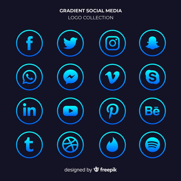 Set de logotipos de redes sociales