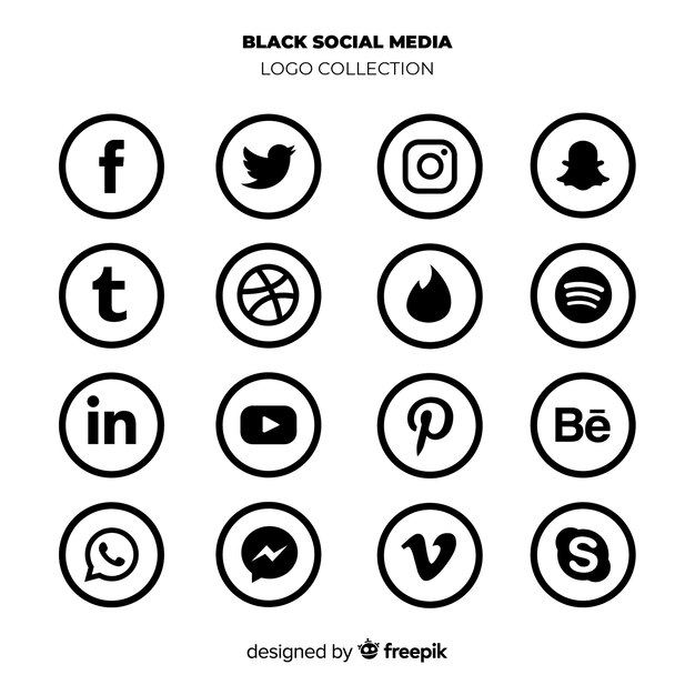 Set de logotipos de redes sociales