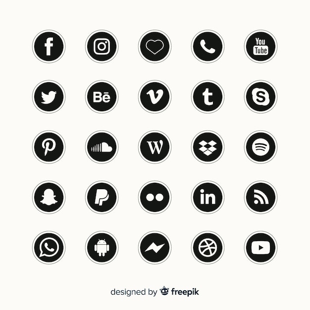 Set de logotipos de redes sociales