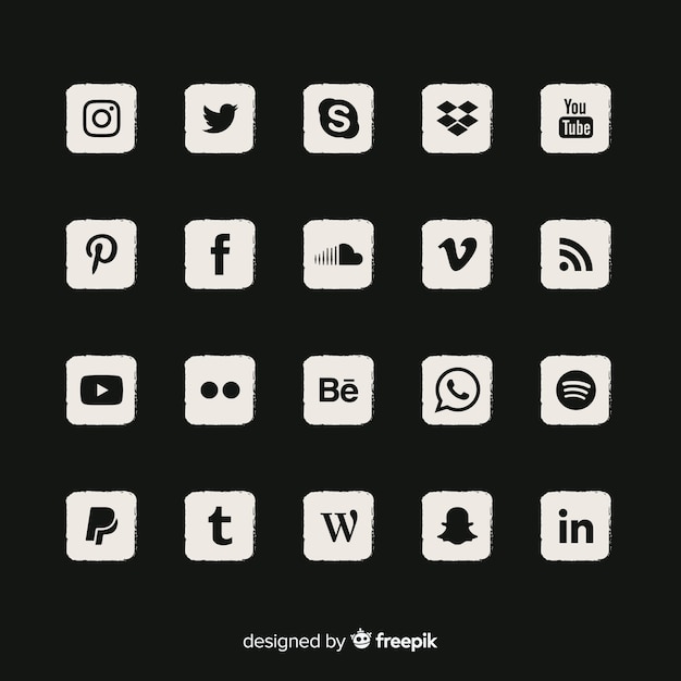 Vector gratuito set de logotipos de redes sociales