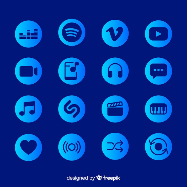 Vector gratuito set de logotipos de redes sociales