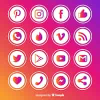 Vector gratuito set de logotipos de redes sociales