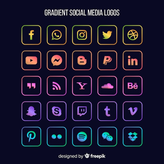 Set de logotipos de redes sociales