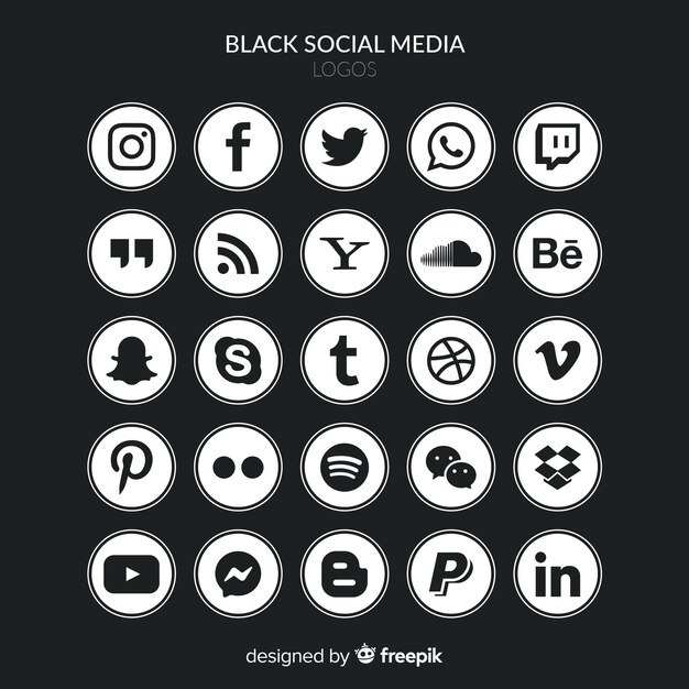 Set de logotipos de redes sociales