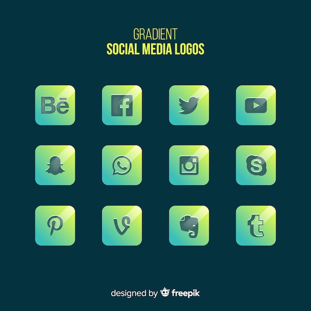 Set de logotipos de redes sociales