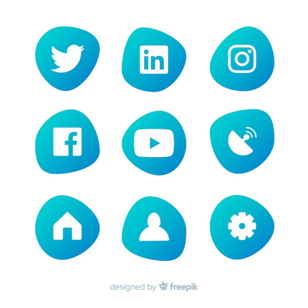 Vector gratuito set de logotipos de redes sociales