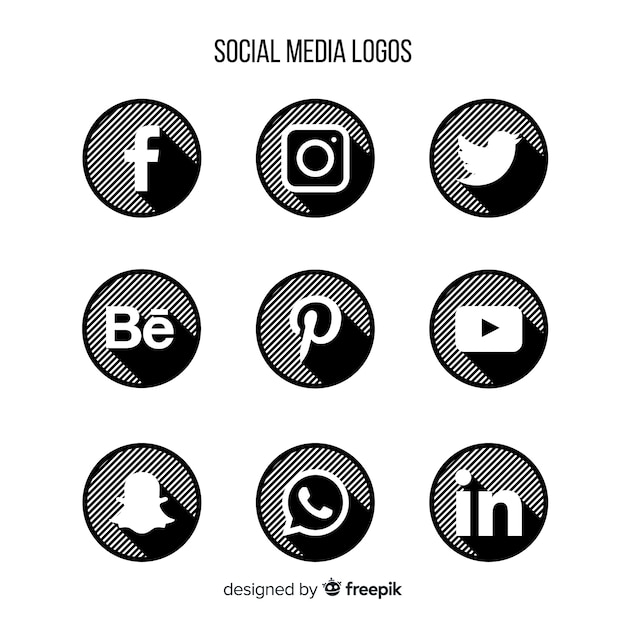 Vector gratuito set de logotipos de redes sociales