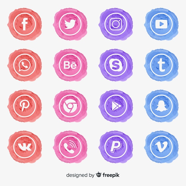 Vector gratuito set de logotipos de redes sociales