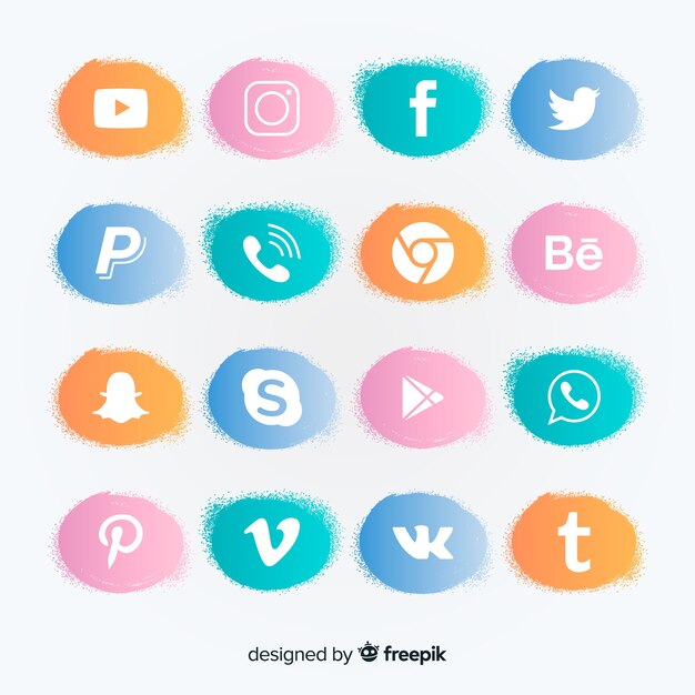 Set de logotipos de redes sociales