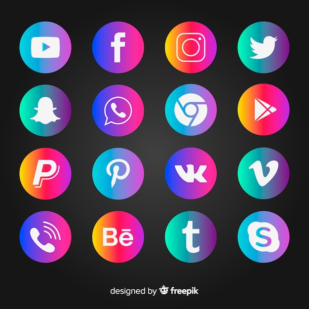 Vector gratuito set de logotipos de redes sociales