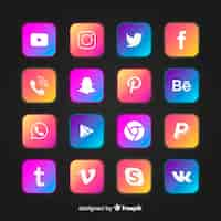 Vector gratuito set de logotipos de redes sociales