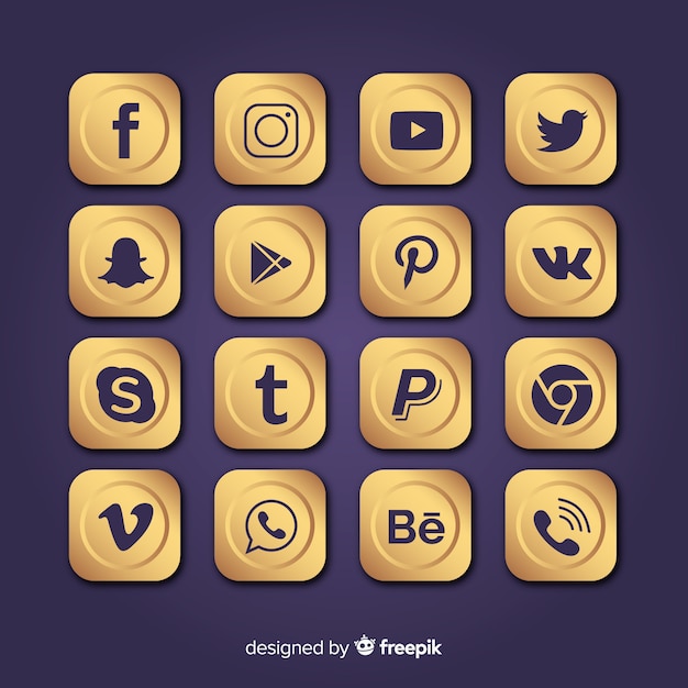 Vector gratuito set de logotipos de redes sociales