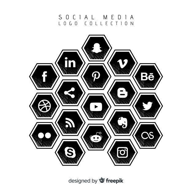 Set de logotipos de redes sociales