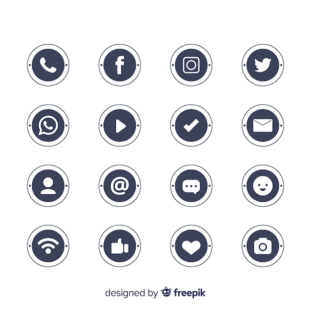 Set de logotipos de redes sociales