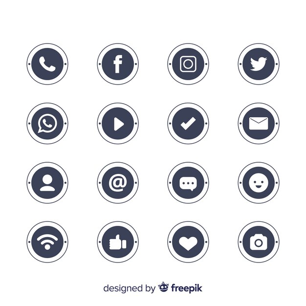 Set de logotipos de redes sociales