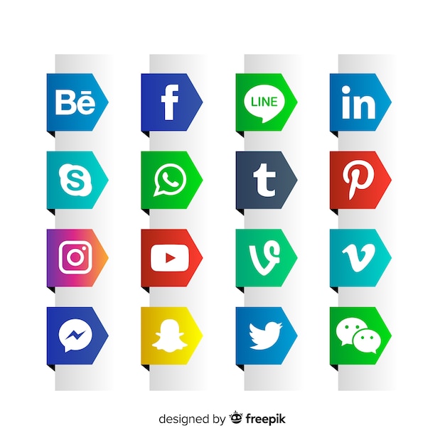 Set de logotipos de redes sociales