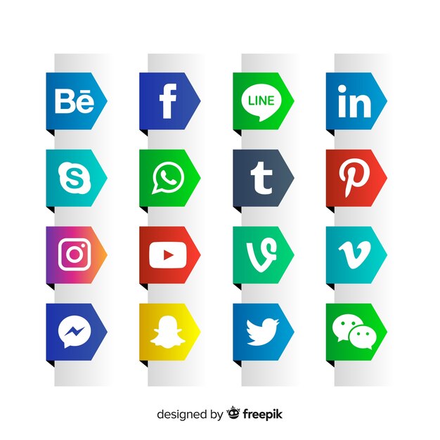 Set de logotipos de redes sociales