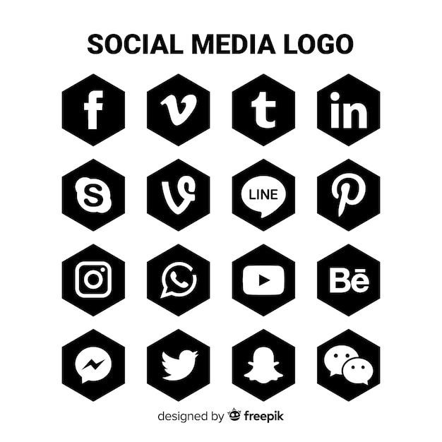 Set de logotipos de redes sociales