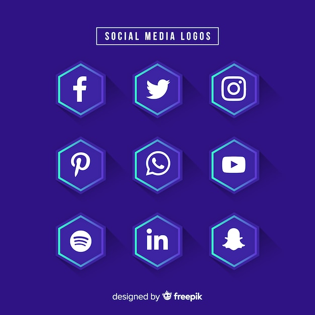 Vector gratuito set de logotipos de redes sociales