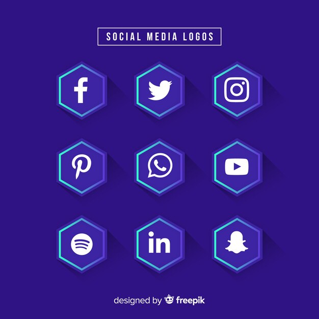 Set de logotipos de redes sociales